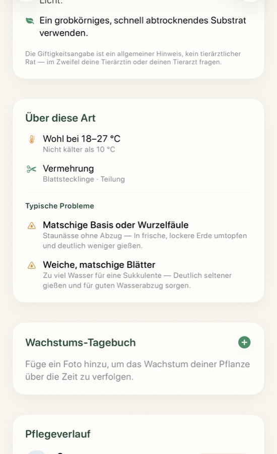 Artenwissen zu einer Pflanze